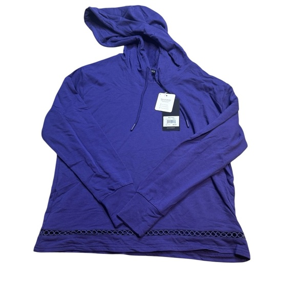 💜 Love Peach Milos Deep Violet Hoodie Bamboo Blend NWT Small 💜 - Picture 1 of 5